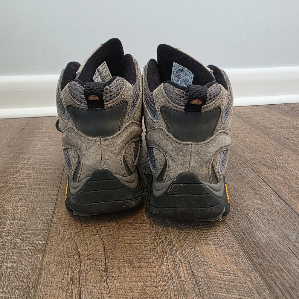 Merrell Women's Moab 2 Mid Waterproof Hiking Boots - Gray and Black - Picture 5 of 8